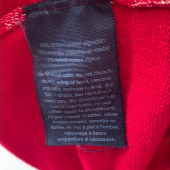 Tommy Hilfiger V-Neck Red & Gold Thread Sweater - Picture 7 of 7